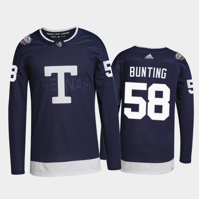 Toronto Maple Leafs 2022 Heritage Classic Jersey Michael Bunting Navy #58 Primegreen Uniform