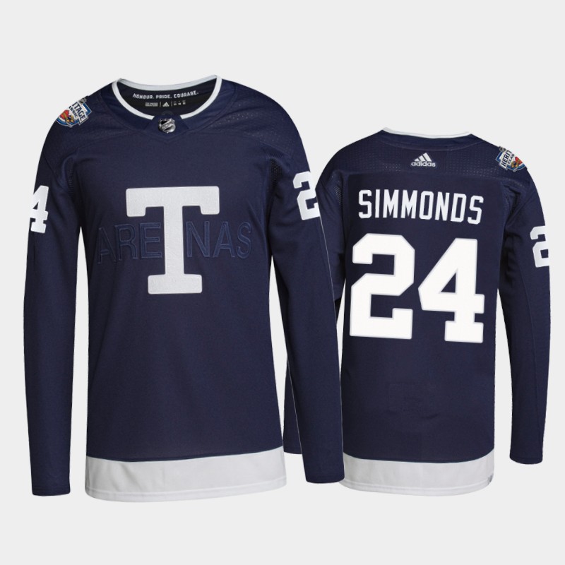 Toronto Maple Leafs 2022 Heritage Classic Jersey Wayne Simmonds Navy #24 Primegreen Uniform