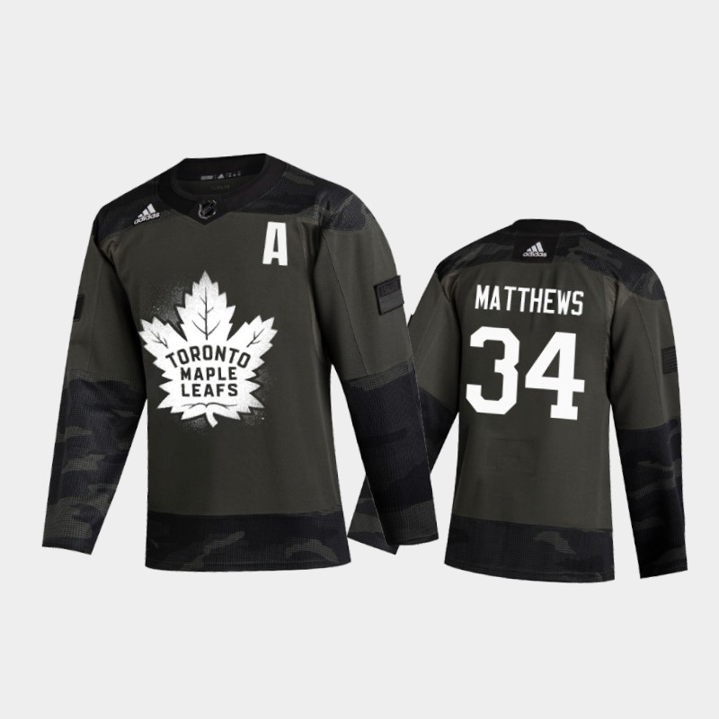 Toronto Maple Leafs Auston Matthews #34 2019 Veterans Day Camo Practice Jersey
