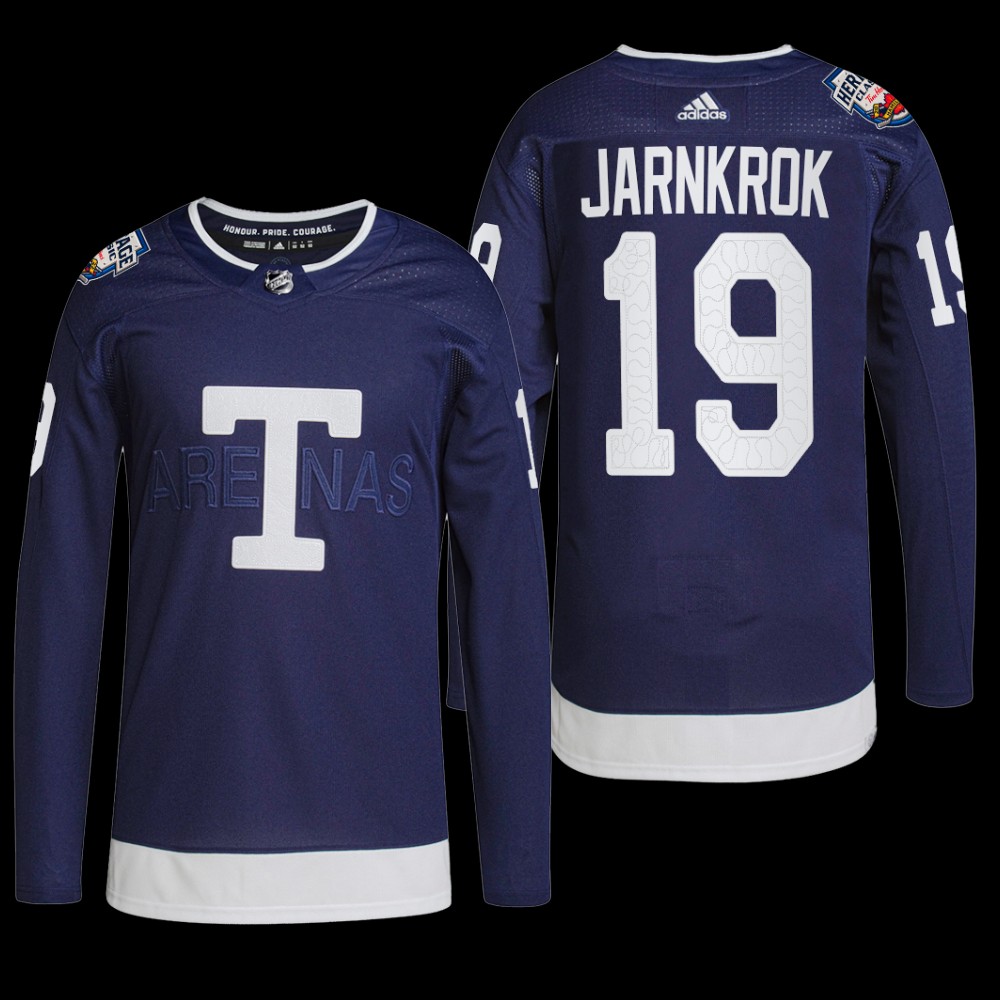 Toronto Maple Leafs Calle Jarnkrok 2022 Heritage Classic Jersey Navy Primegreen Uniform