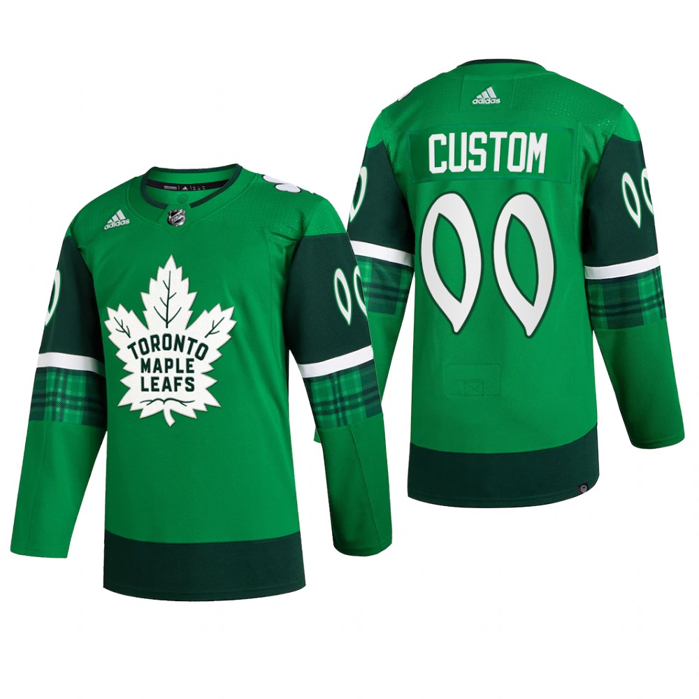 Toronto Maple Leafs Custom #00 St. Patrick 2022 Green Jersey Warm-Up