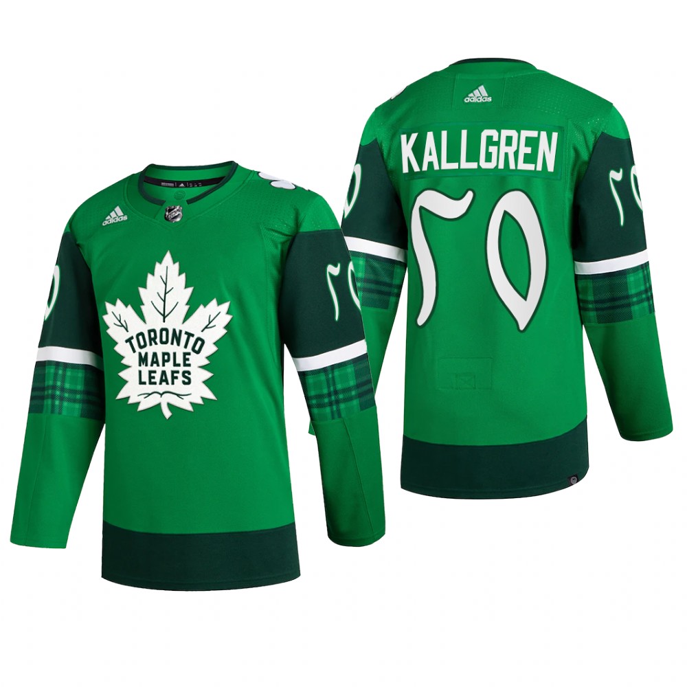 Toronto Maple Leafs Erik Kallgren #50 St. Patrick 2022 Green Jersey Warm-Up