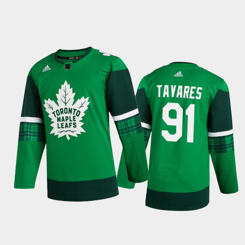 Toronto Maple Leafs John Tavares #91 2020 St. Patrick's Day Player Jersey Green