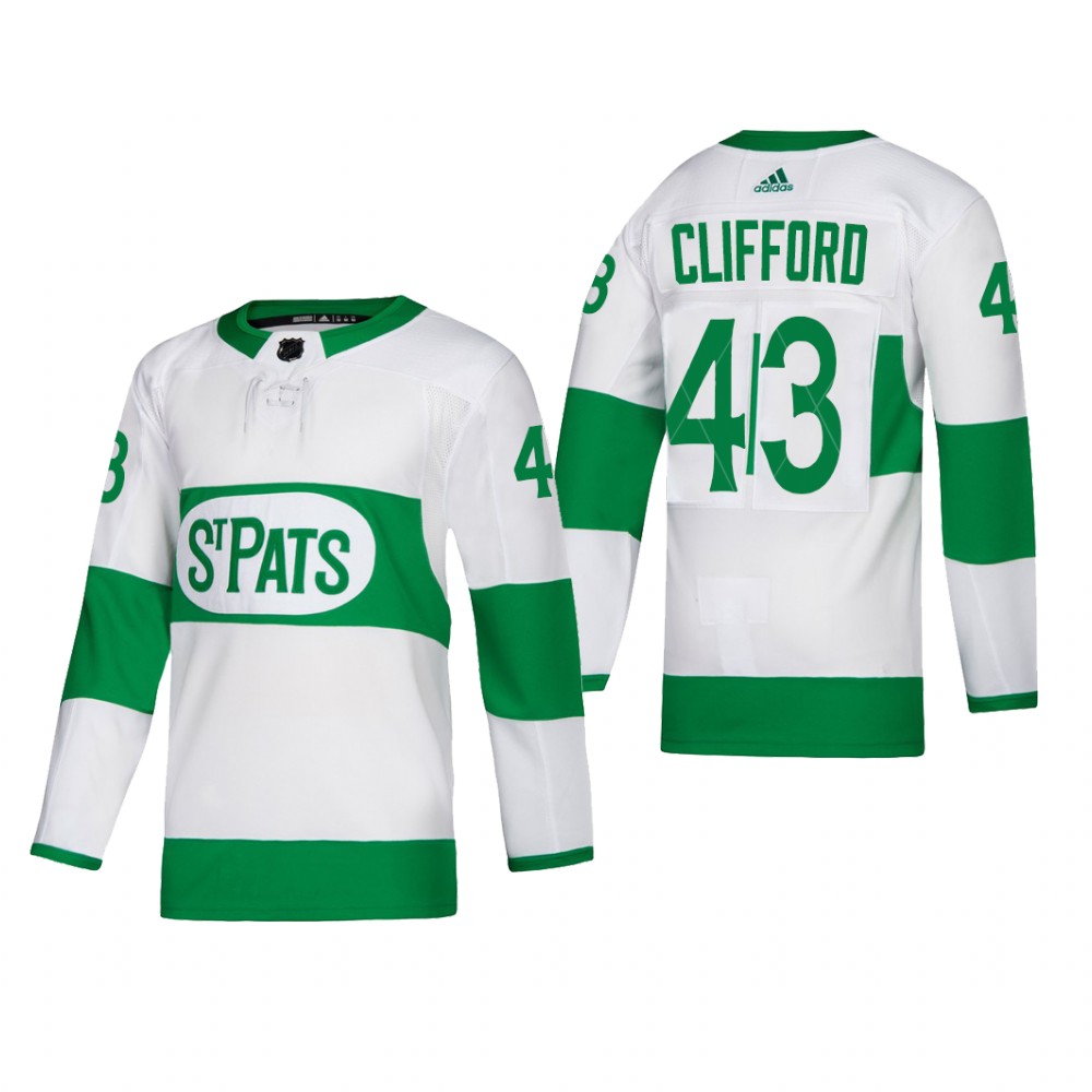 Toronto Maple Leafs Kyle Clifford #43 2022 St. Pats White Jersey