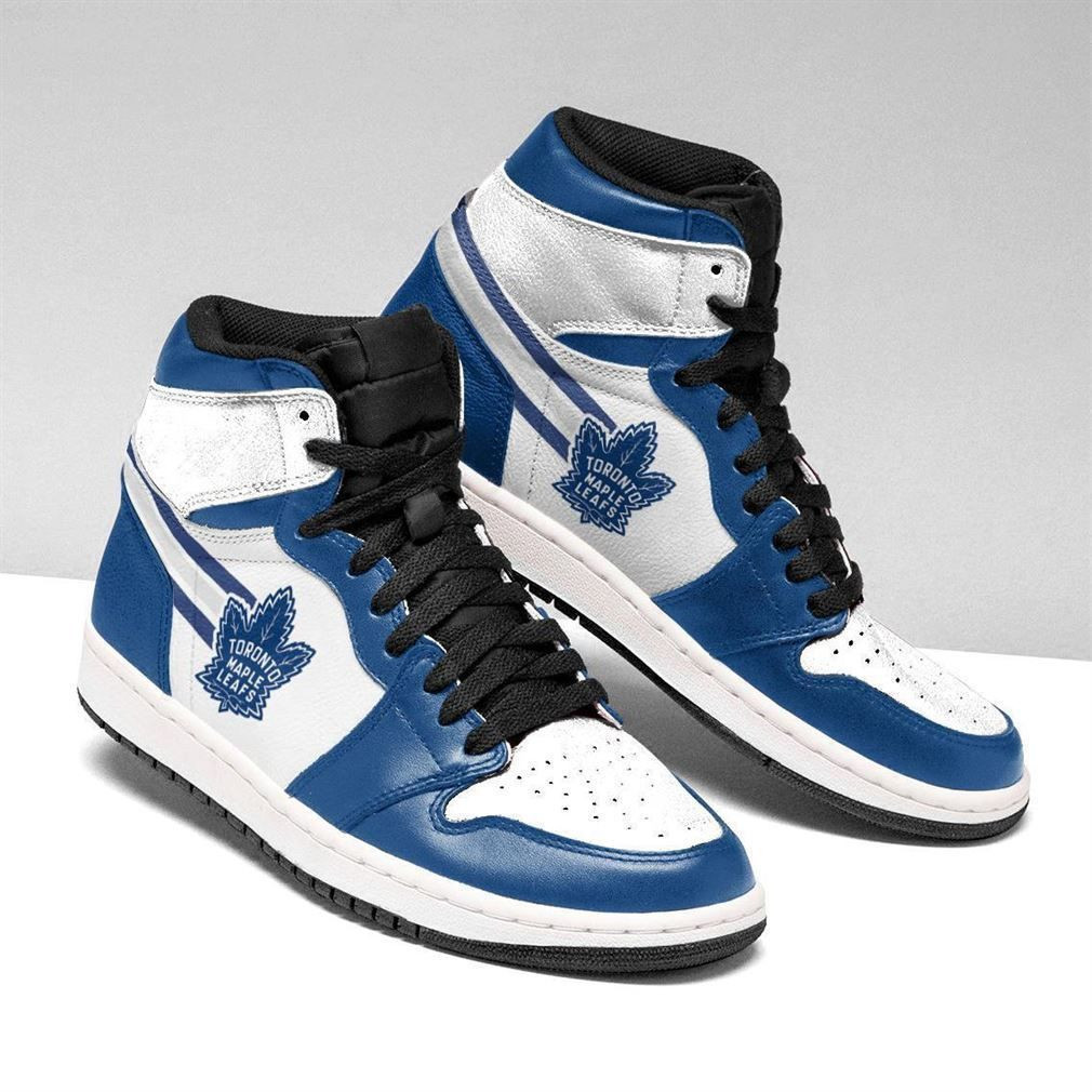 Toronto Maple Leafs NHL Fashion Sneakers Basketball Shoes Leather High Top Air Jordan Sneaker, Air Jordan Hightop