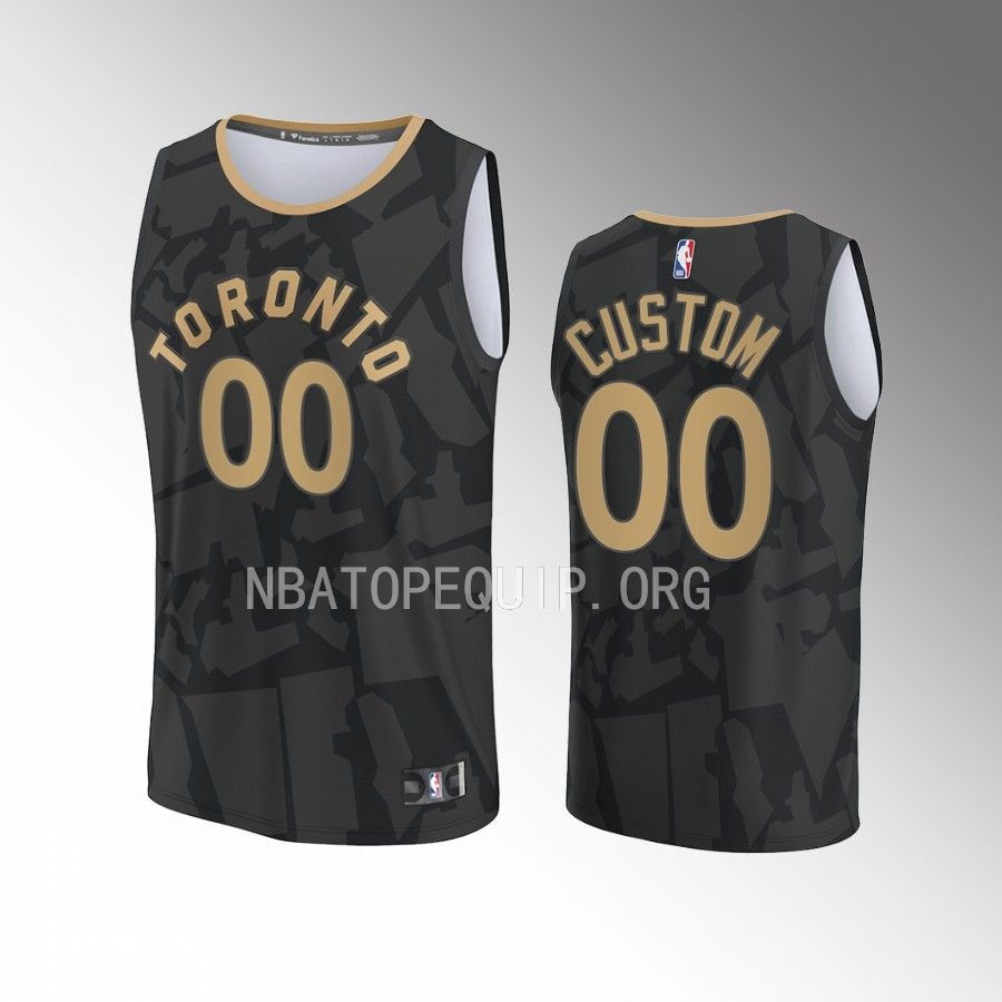 Toronto Raptors #00 Custom City Edition Jersey 2022-23 Fastbreak Black