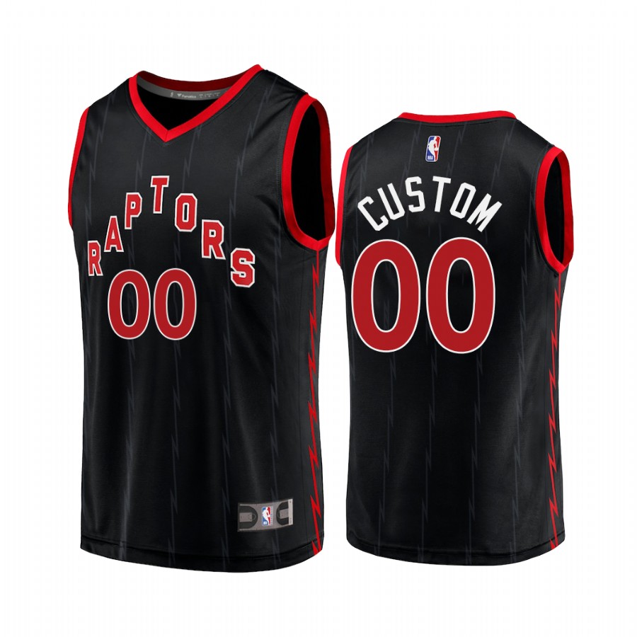 Toronto Raptors #00 Custom Jersey 2020-21 Black Statement Edition