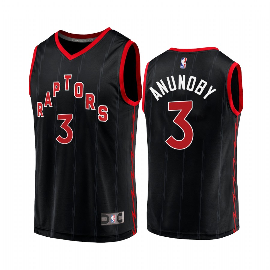Toronto Raptors #3 OG Anunoby Jersey 2020-21 Black Statement Edition