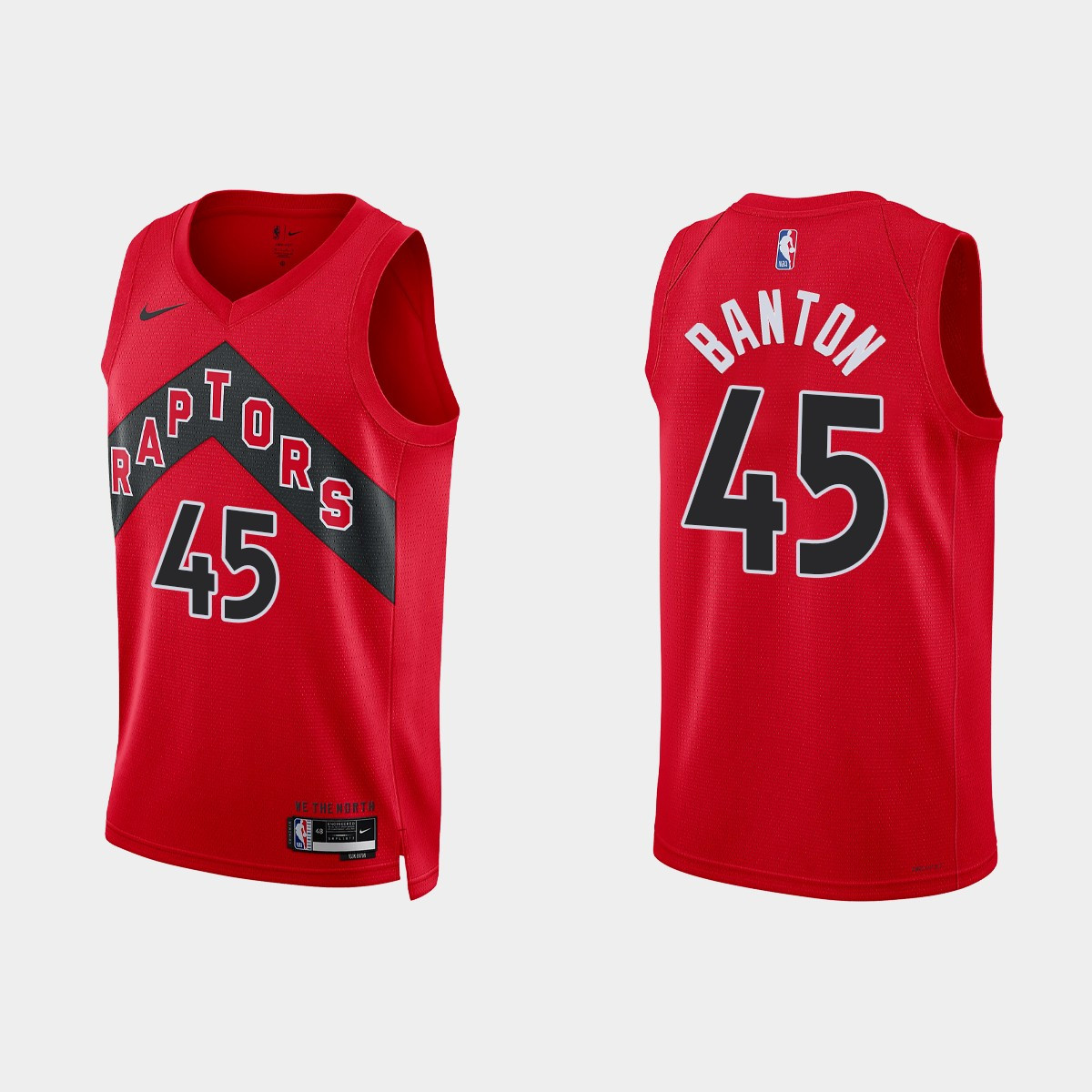 Toronto Raptors 45 Dalano Banton 2022-23 Icon Edition Red Men Stitched Jersey