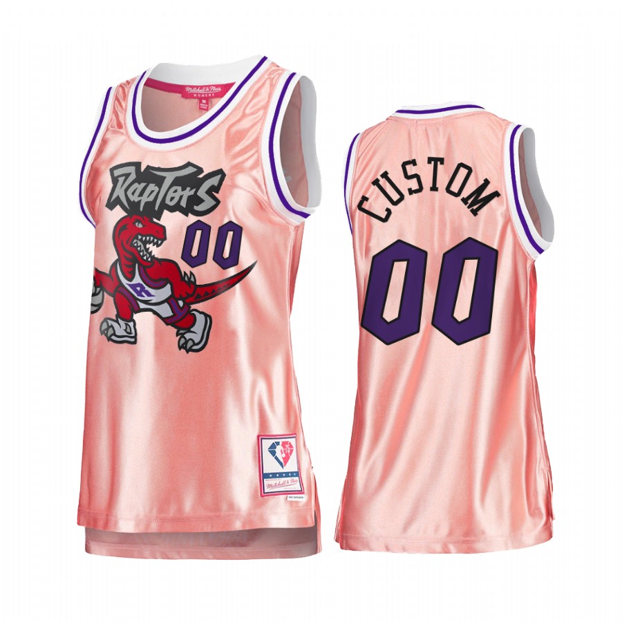 Toronto Raptors Custom Rose Gold Pink 75th Anniversary Women's Jersey #00