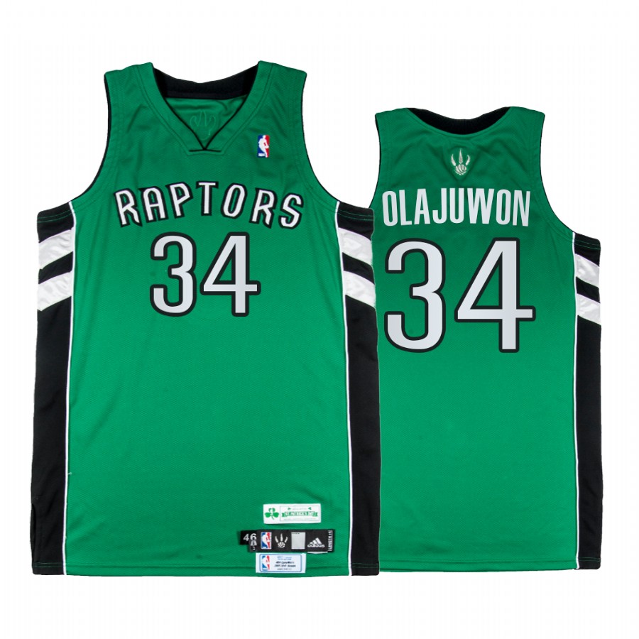Toronto Raptors Hakeem Olajuwon #34 Green St. Patricks Day Jersey