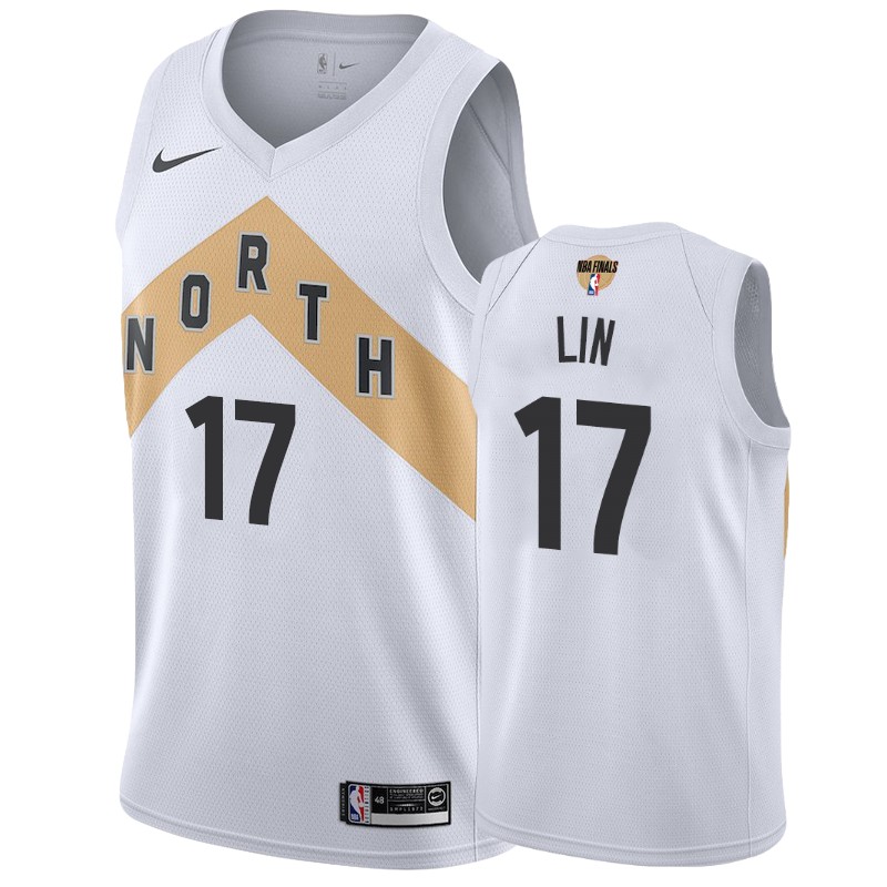 Toronto Raptors Jeremy Lin White 2019 NBA Finals City Men's Jersey