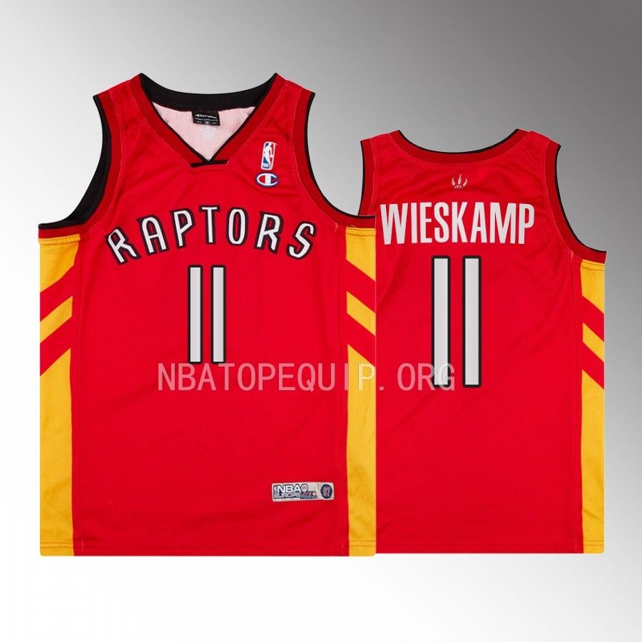 Toronto Raptors Joe Wieskamp NBA Euro Live Tour 2007 #11 Red Throwback Jersey