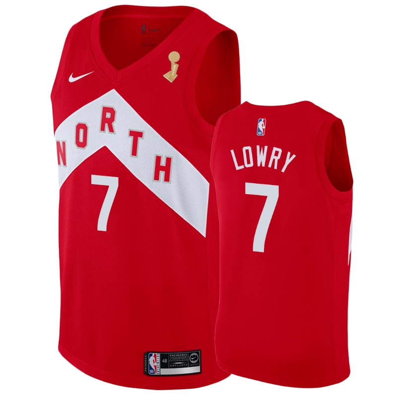 Toronto Raptors Kyle Lowry #7 2019 NBA Finals Champions Red Earned Jersey