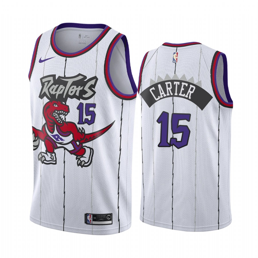 Toronto Raptors Vince Carter White 2019-20 Hardwood Classics Jersey