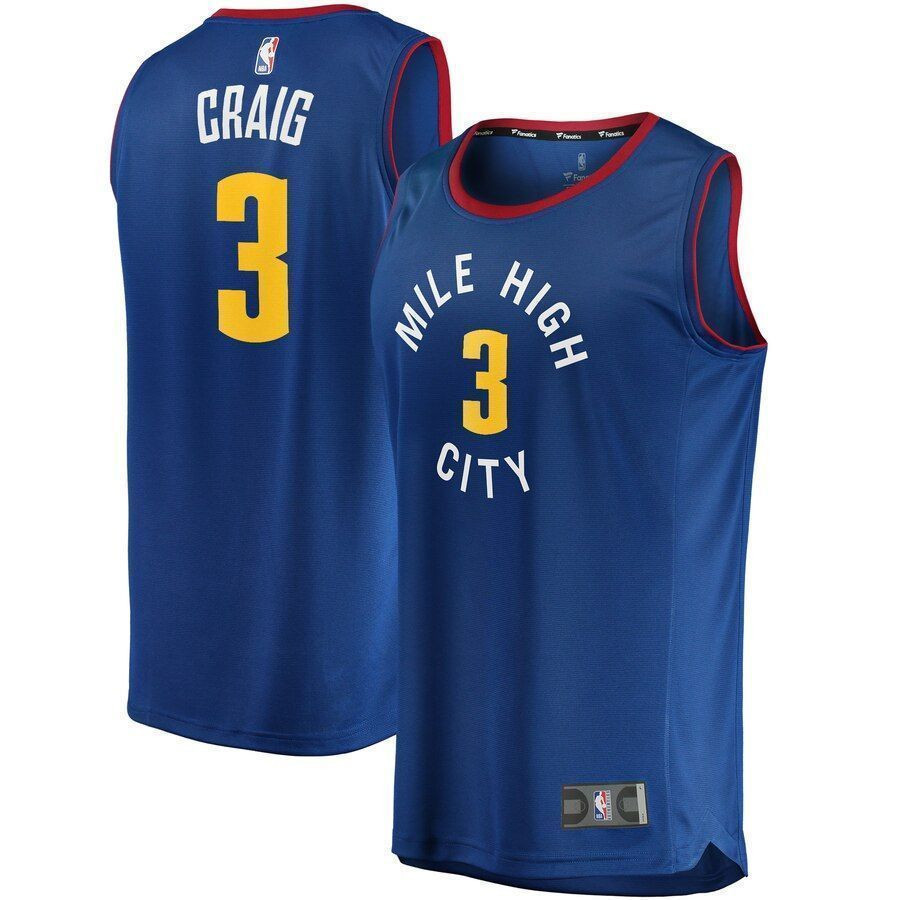 Torrey Craig Denver Nuggets Fast Break Player Jersey – Statement Edition – Blue