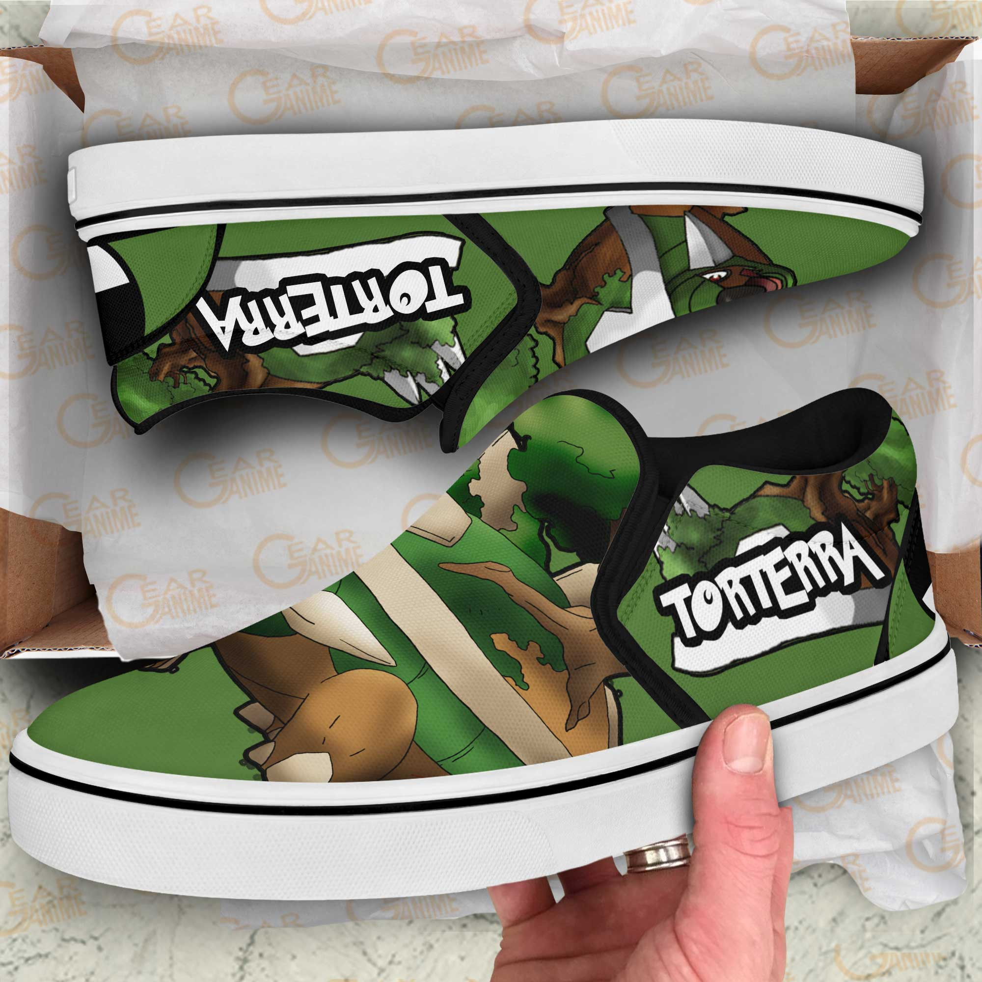 Torterra Slip-On Shoes Canvas Pokemon Custom Anime Shoes