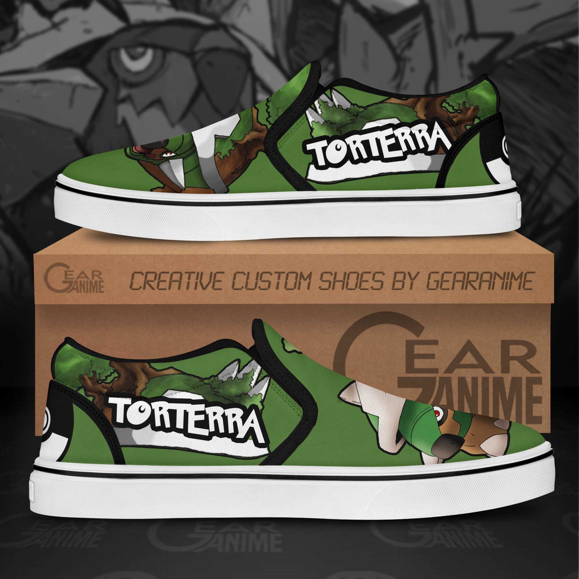 Torterra Slip-On Shoes Canvas Pokemon Custom Anime Shoes