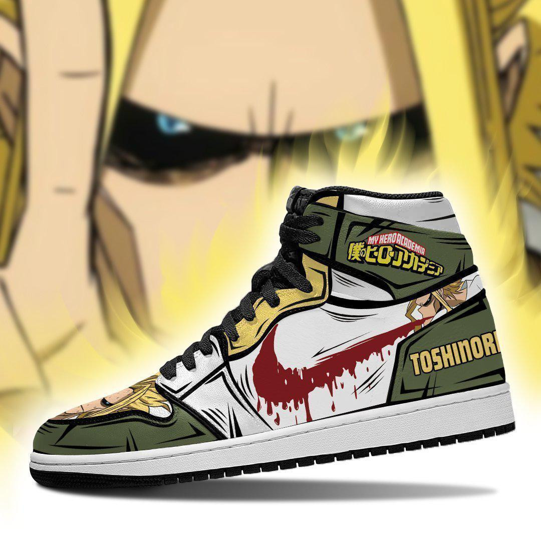 Toshinori Yagi JD1s Sneakers My Hero Academia Anime Shoes, Air Jordan Hightop