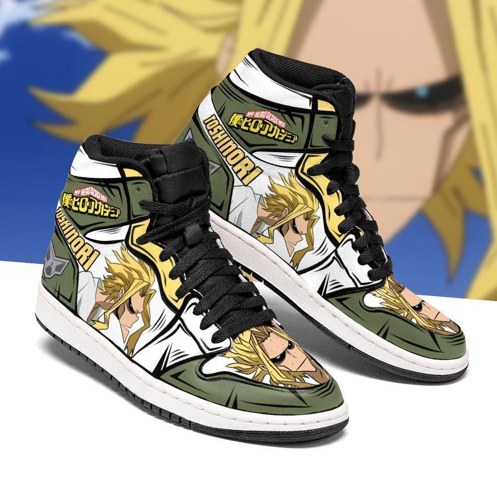 Toshinori Yagi My Hero Academia anime 1 High Top Air Jordan Sneaker, Air Jordan Hightop