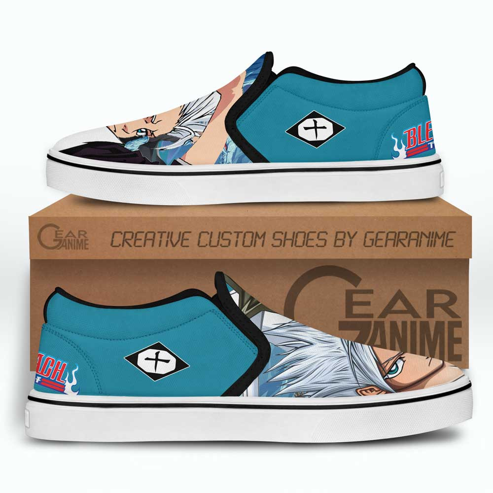 Toshiro Hitsugaya Slip-On Shoes Canvas Custom Anime Bleach Shoes