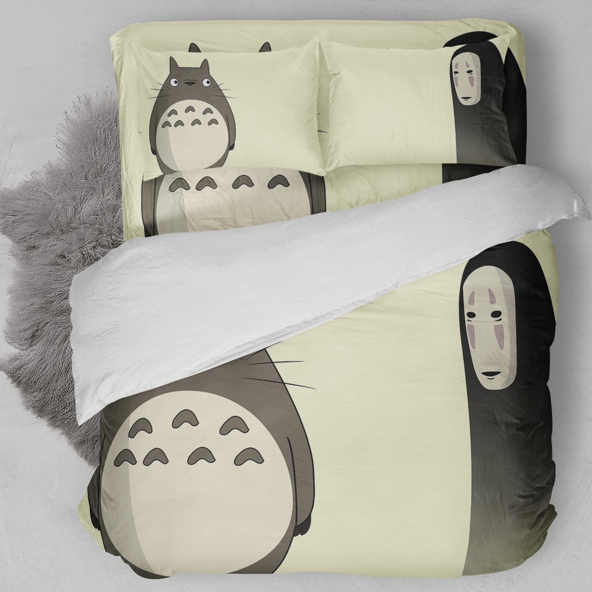 Totoro And No Face Duvet Cover Bedding Set