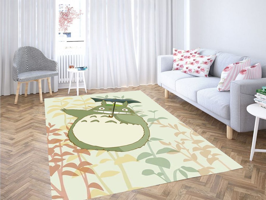 Totoro With Umbrella Living Room Modern Carpet Rectangle Rug