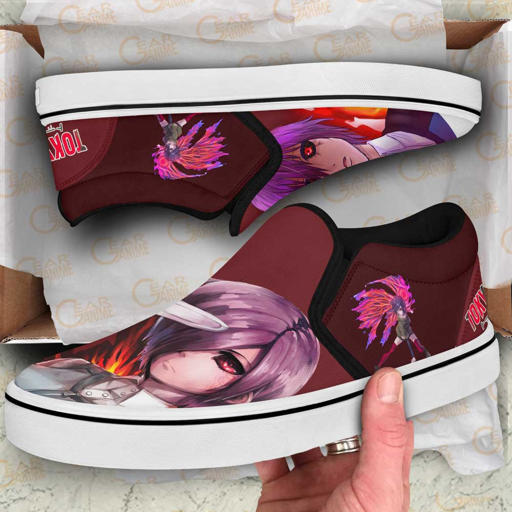 Touka Kirishima Slip-On Shoes Canvas Custom Anime Tokyo Ghoul Shoes