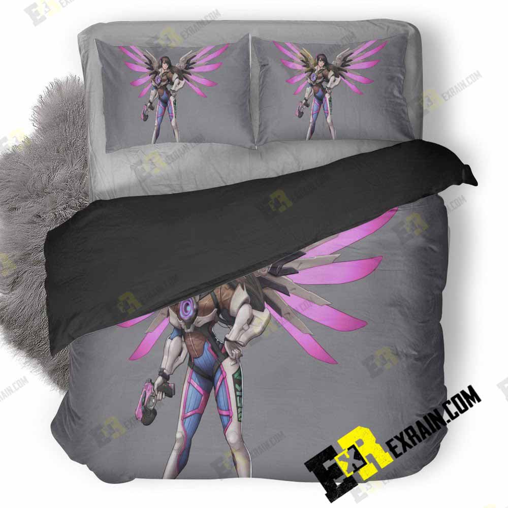 Tracer Mercy Croosover Overwatch Artwork K7 3D Customized Duvet Cover Bedding Set