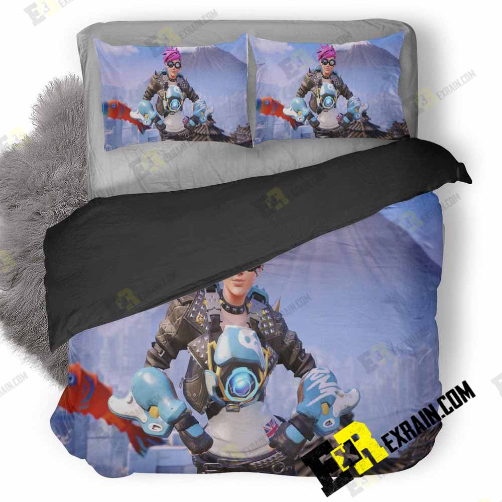 Tracer Overwatch Girl 3D Customized Duvet Cover Bedding Set