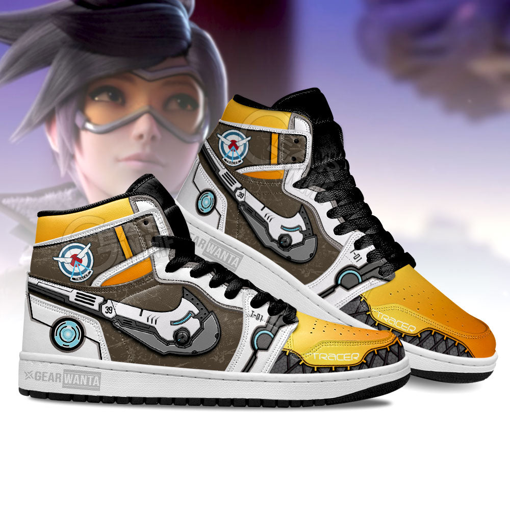 Tracer Swoosh Overwatch J1 Shoes For Fans Sneakers, Air Jordan Hightop