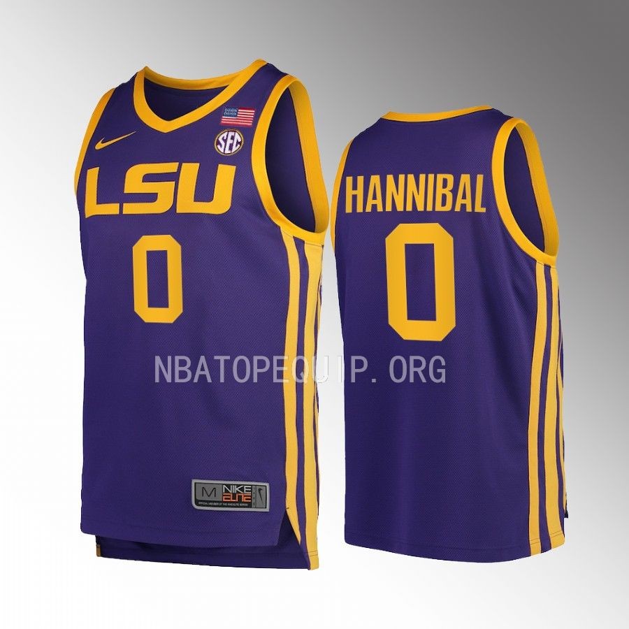 Trae Hannibal LSU Tigers Purple Jersey 2022-23 College