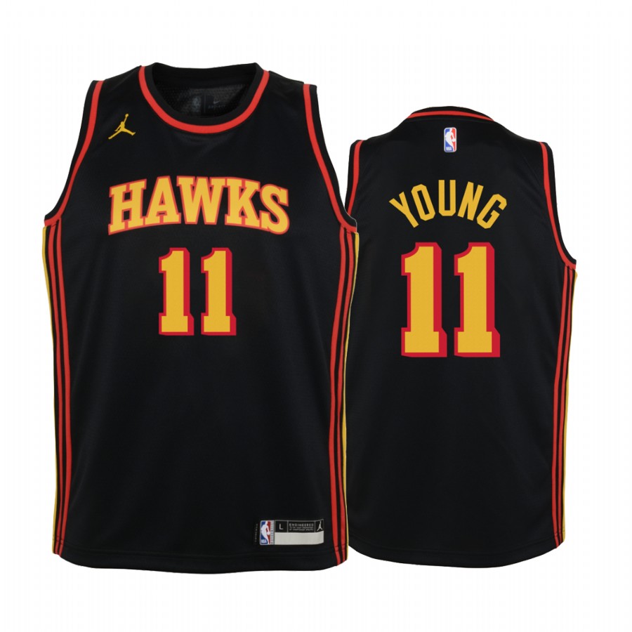 Trae Young Atlanta Hawks youth Black Statement Jersey