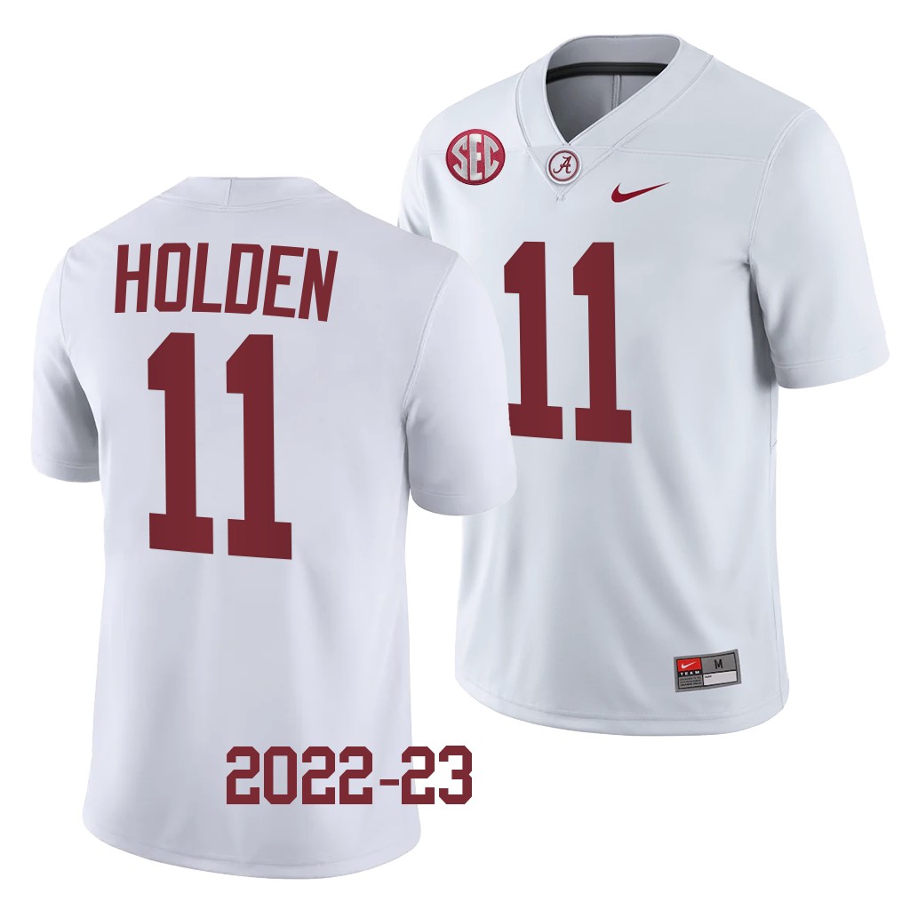 Traeshon Holden Alabama Crimson Tide #11 White Jersey 2022-23 College Men's Uniform