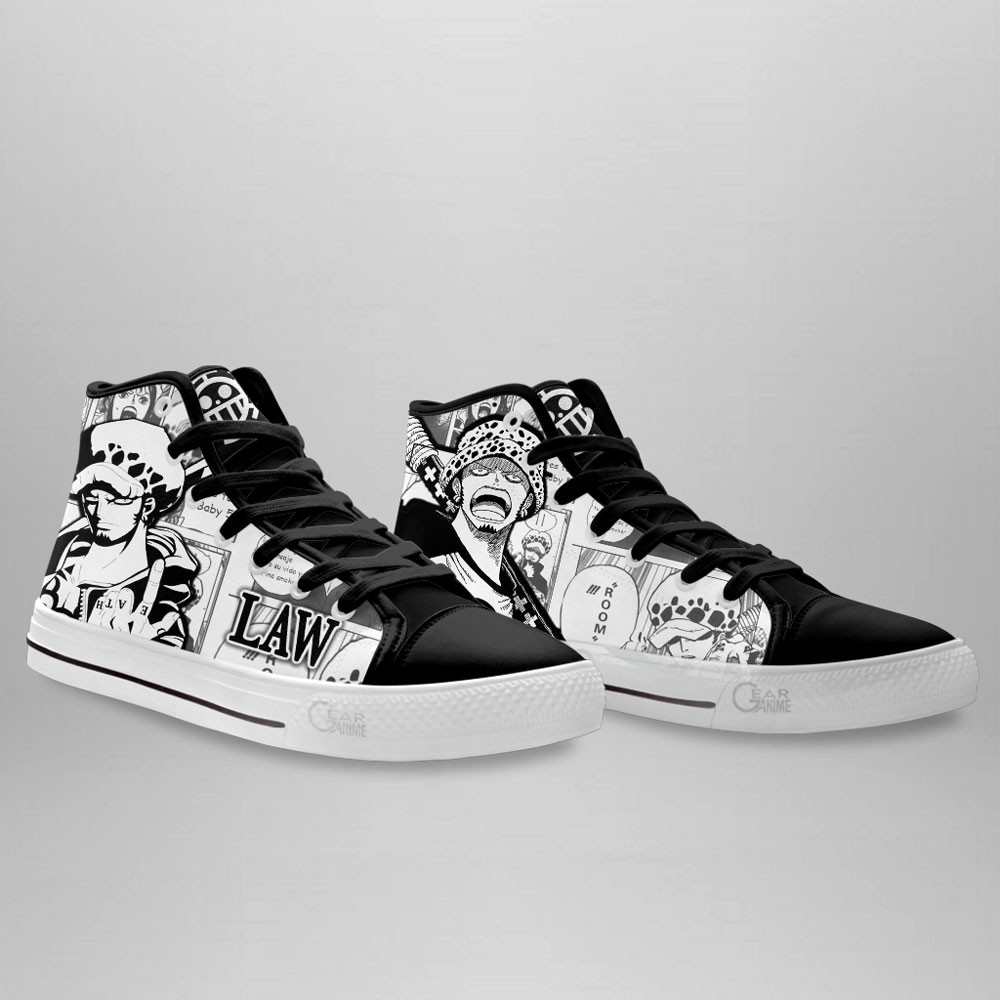 Trafalgar D. Law High Top Shoes One Piece Custom Manga Sneakers