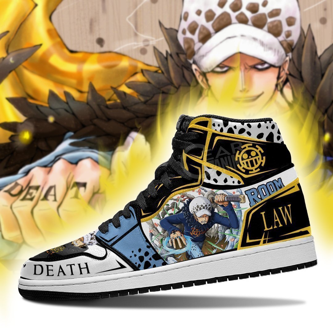 Trafalgar D. Water Law JD1s Sneakers Anime One Piece Shoes, Air Jordan Hightop