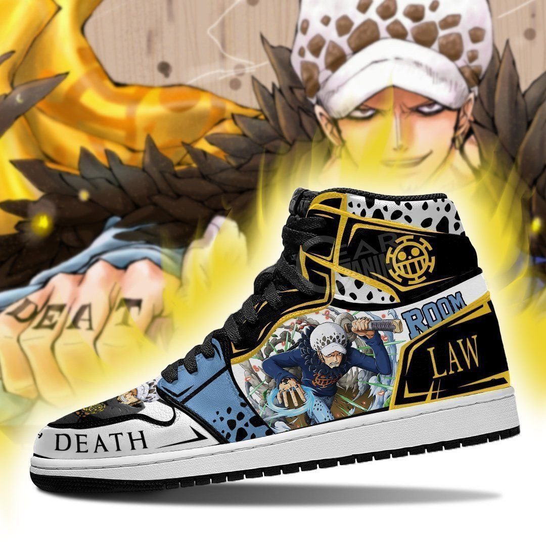 Trafalgar D. Water Law Sneakers One Piece Anime High Top Air Jordan Sneaker, Air Jordan Hightop