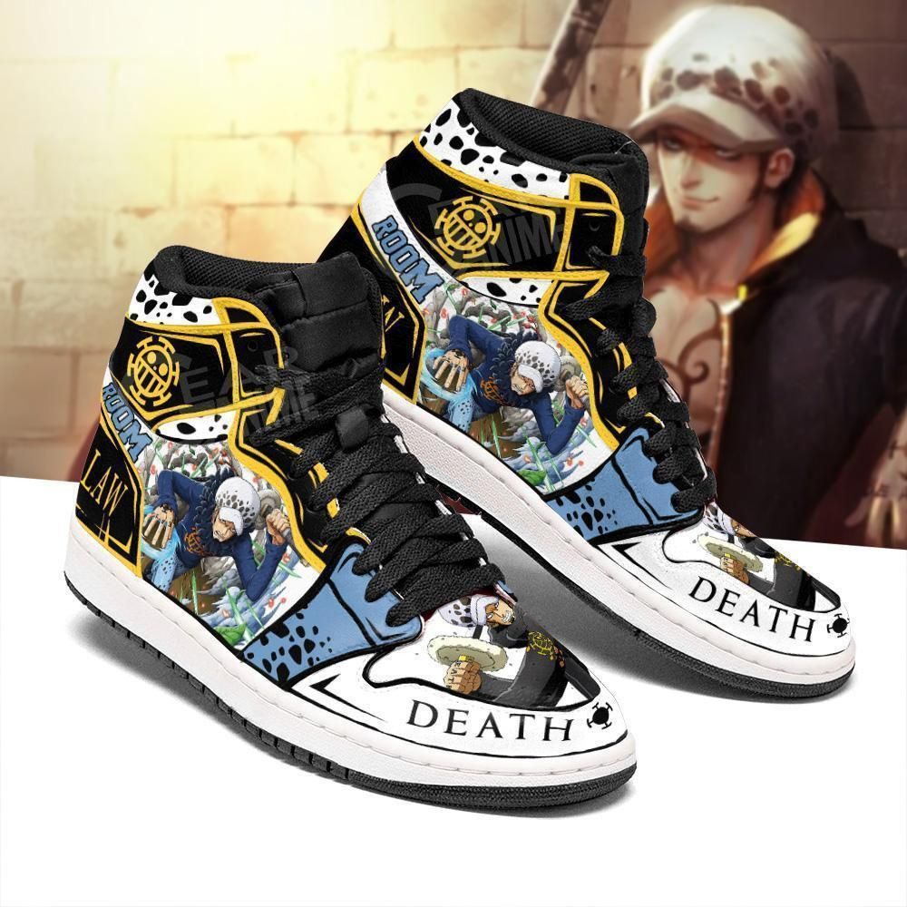 Trafalgar D. Water Law Sneakers One Piece Anime High Top Air Jordan Sneaker, Air Jordan Hightop