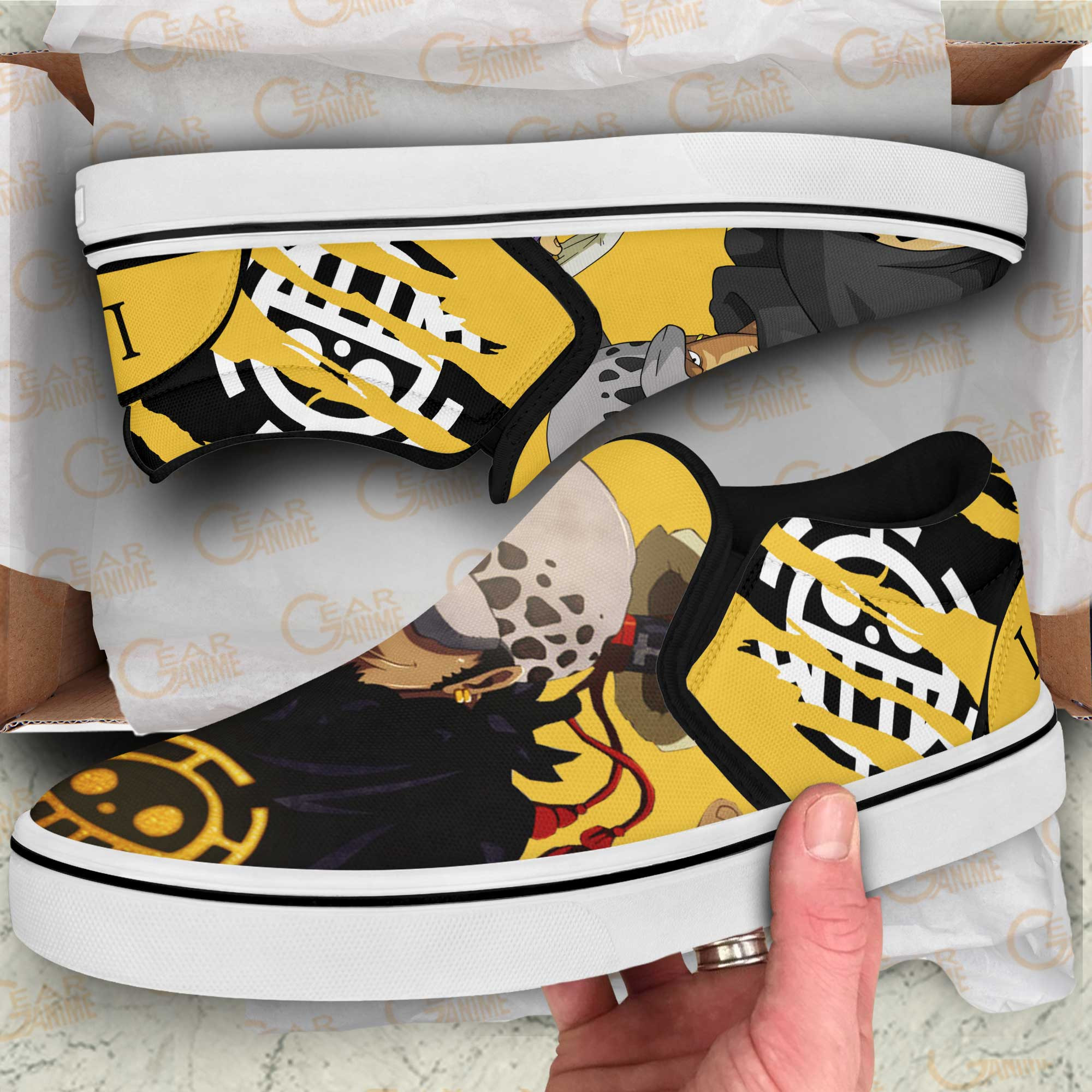 Trafalgar D Law Slip-On Shoes Canvas One Piece Custom Anime Shoes