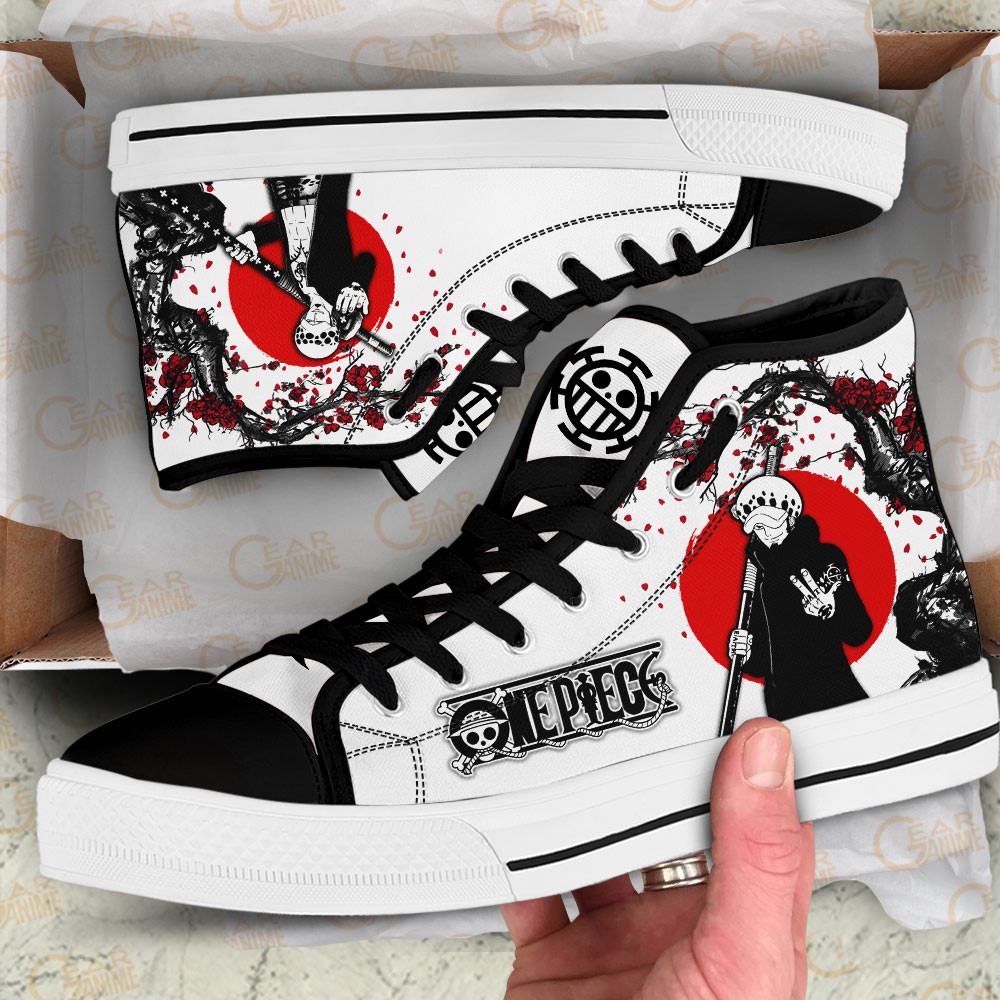 Trafalgar Law High Top Shoes Anime One Piece Sneakers Japan Style