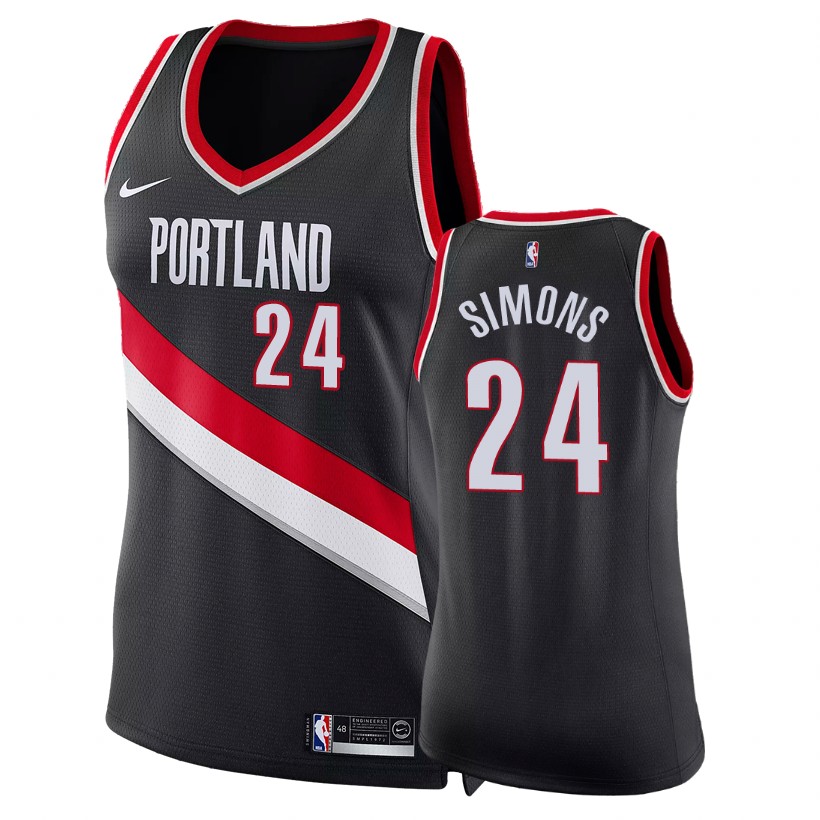 Trail Blazers Women Anfernee Simons #24 Icon Black Jersey