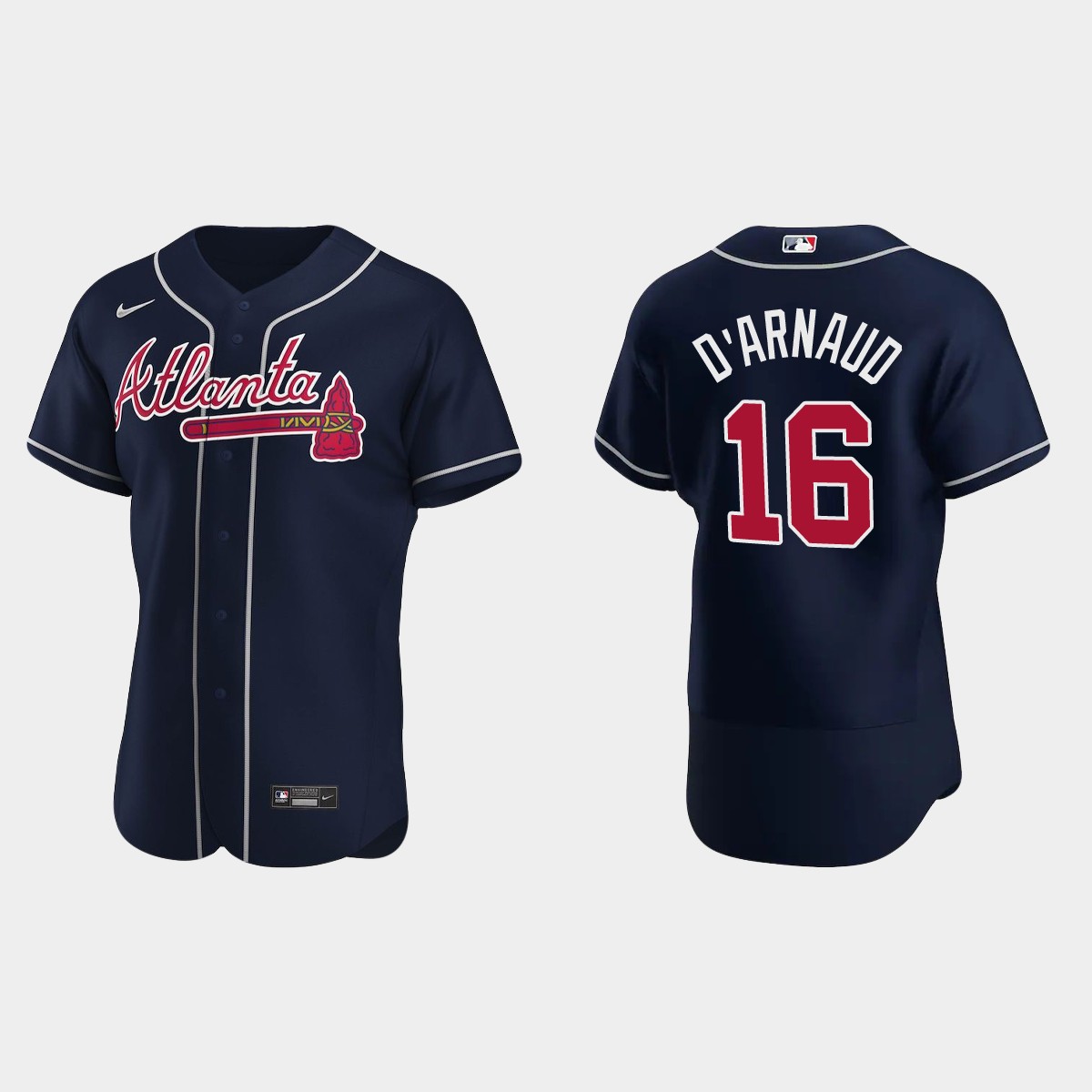 Travis d'Arnaud #16 Atlanta Braves Alternate Jersey - Navy