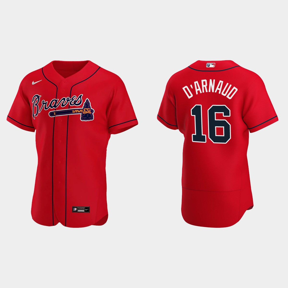 Travis d'Arnaud #16 Atlanta Braves Alternate Jersey - Red