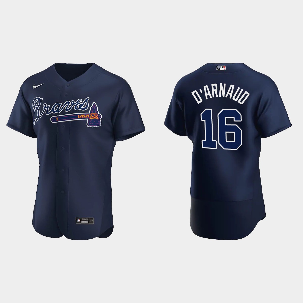 Travis d'Arnaud #16 Atlanta Braves Jersey - Navy