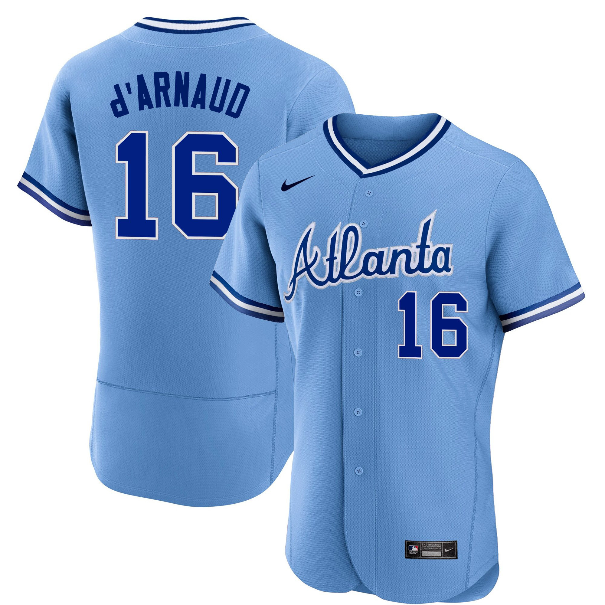 Travis d'Arnaud Men's Atlanta Braves Throwback 1974 - 1982 Flex Base 1982 Jersey - All Stitched