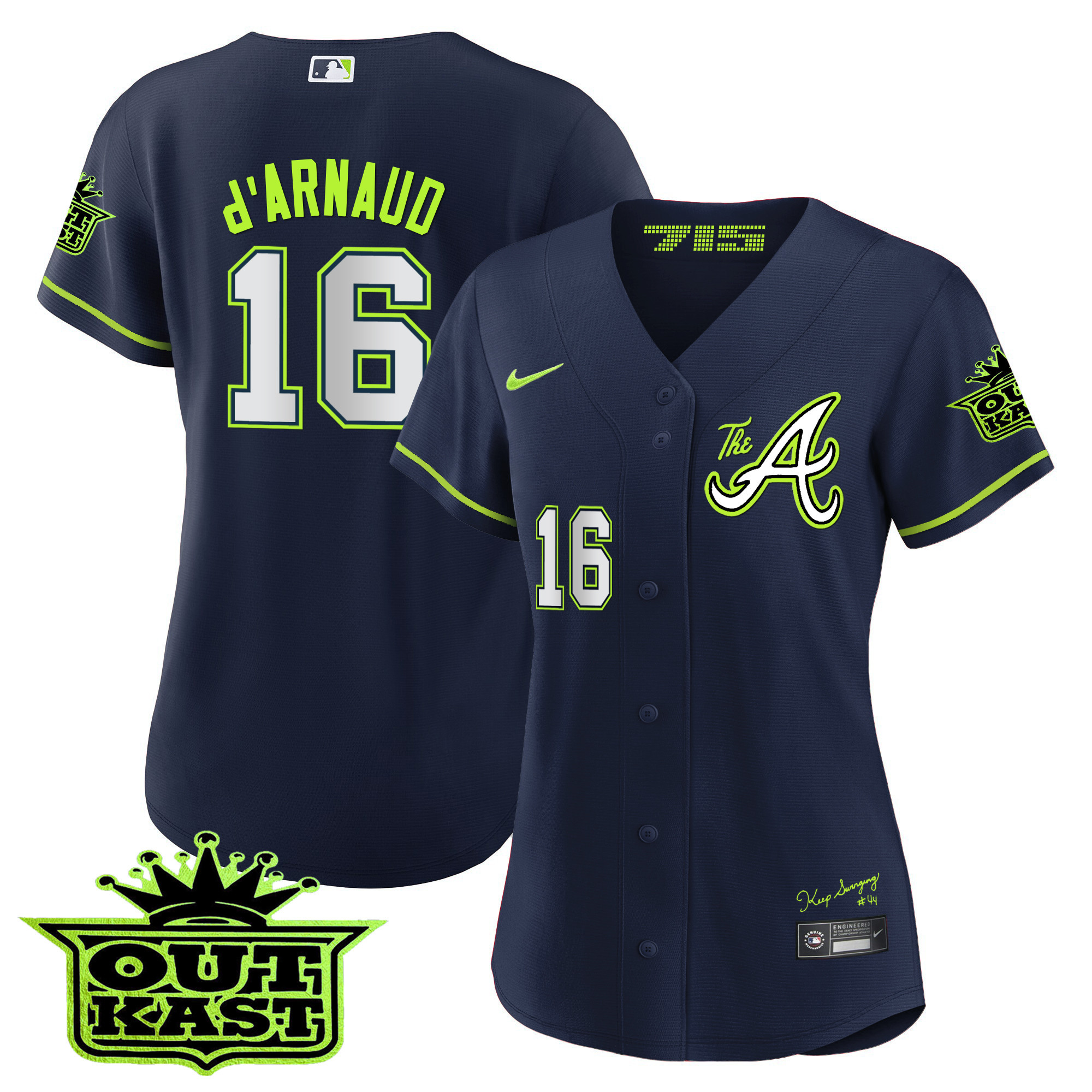 Travis D'Arnaud Women's Atlanta Braves Atliens The A Baseball Jersey - All Stitched