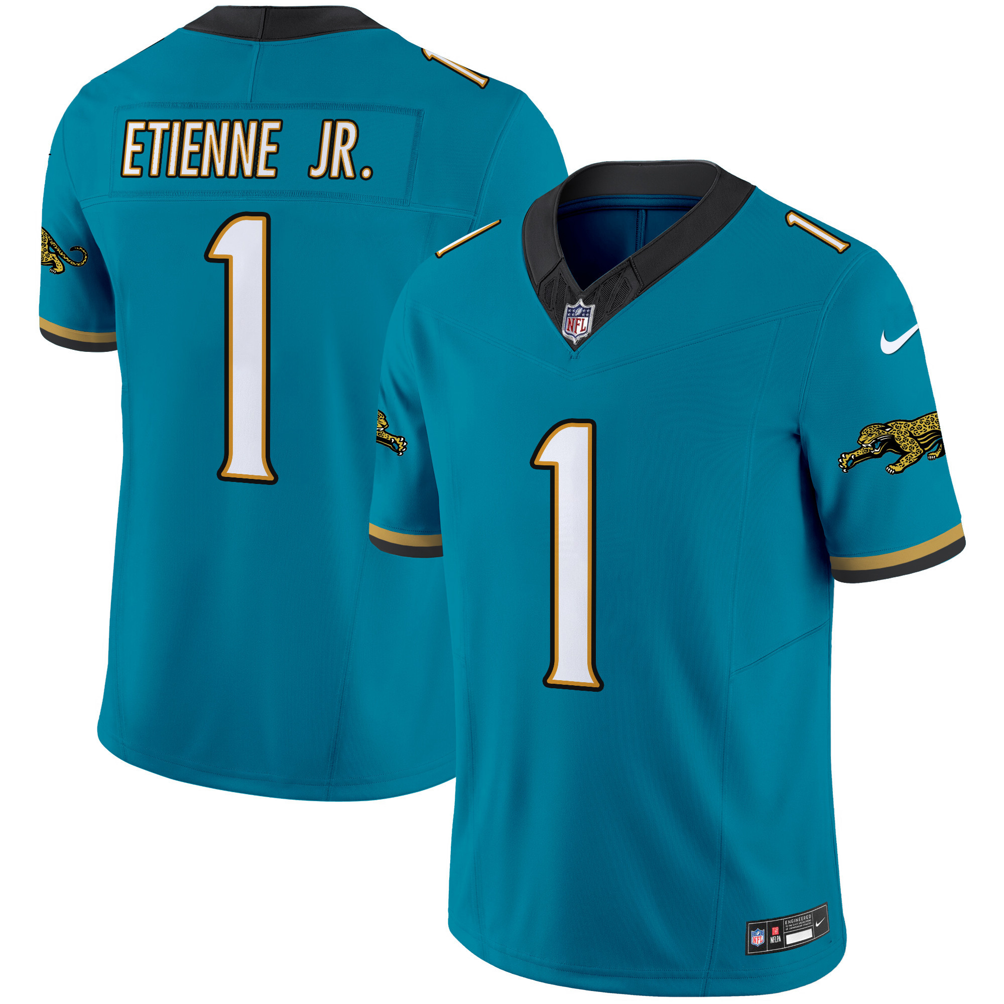 Travis Etienne Jr. Men's Jacksonville Jaguars Throwback Vapor Limited Teal Jersey - All Stitched