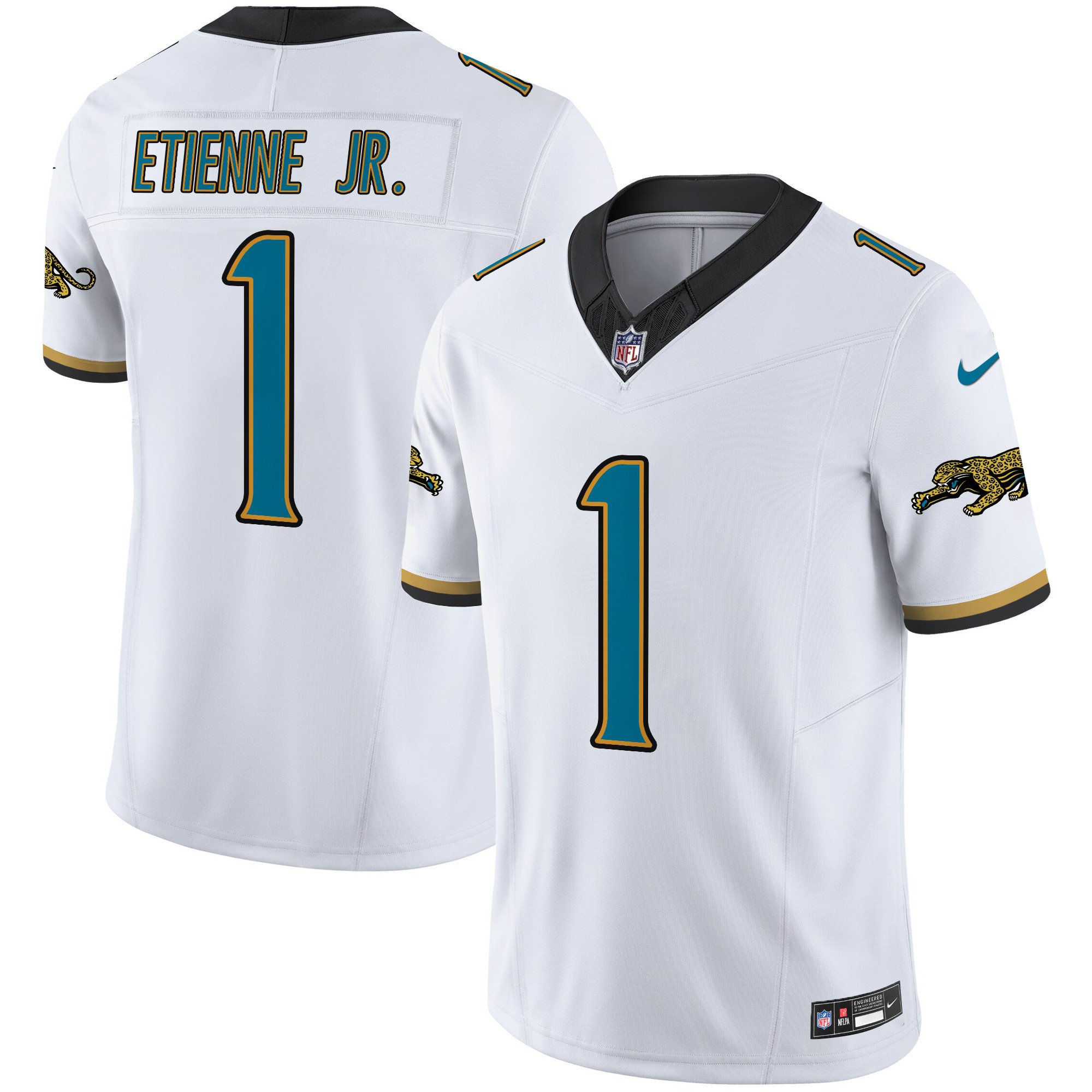Travis Etienne Jr. Men's Jacksonville Jaguars Throwback Vapor Limited White Jersey - All Stitched