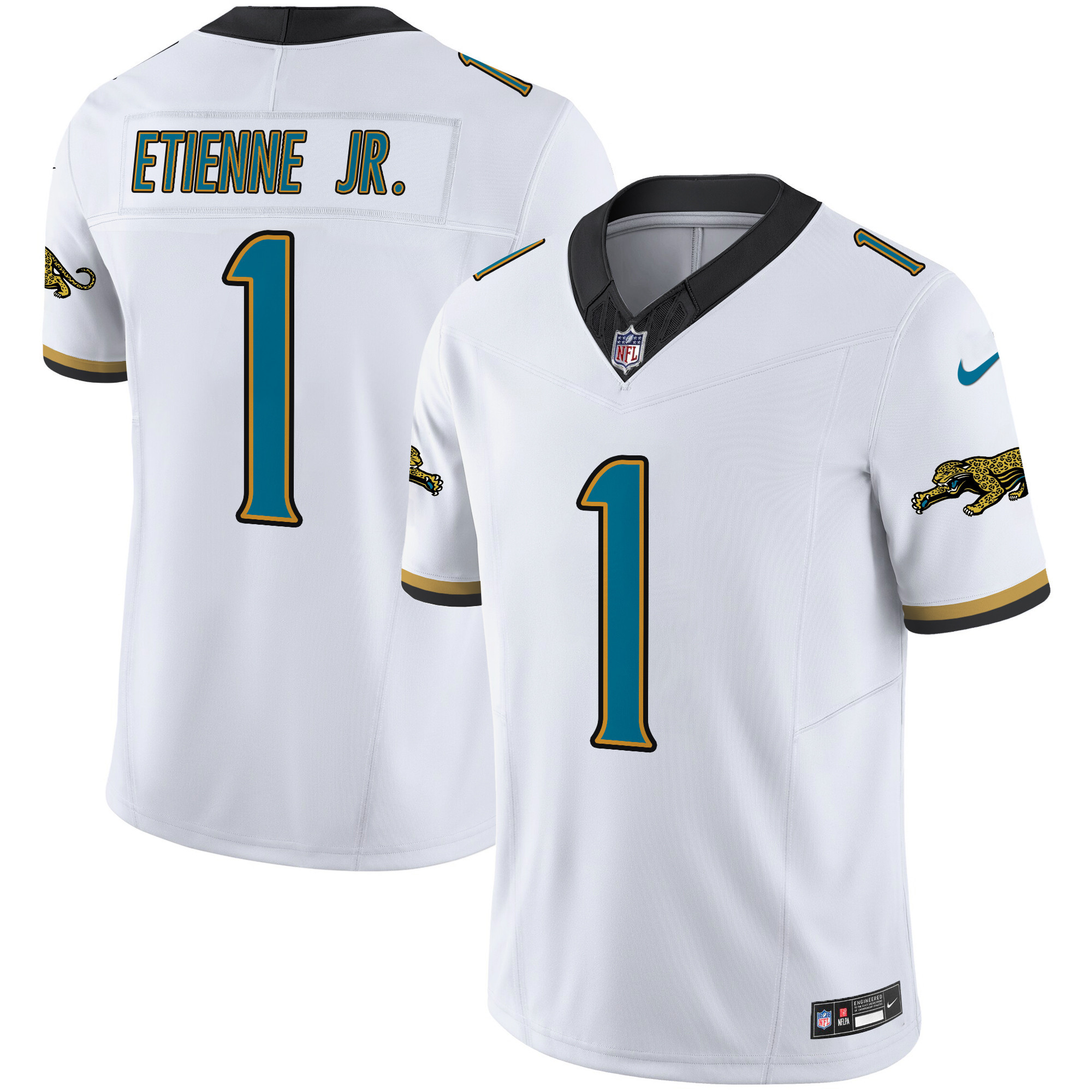 Travis Etienne Jr. Men's Jacksonville Jaguars Throwback Vapor Limited White Jersey - All Stitched