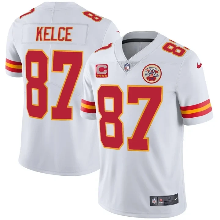 Travis Kelce Kansas City Chiefs White White Jersey - All Stitched 